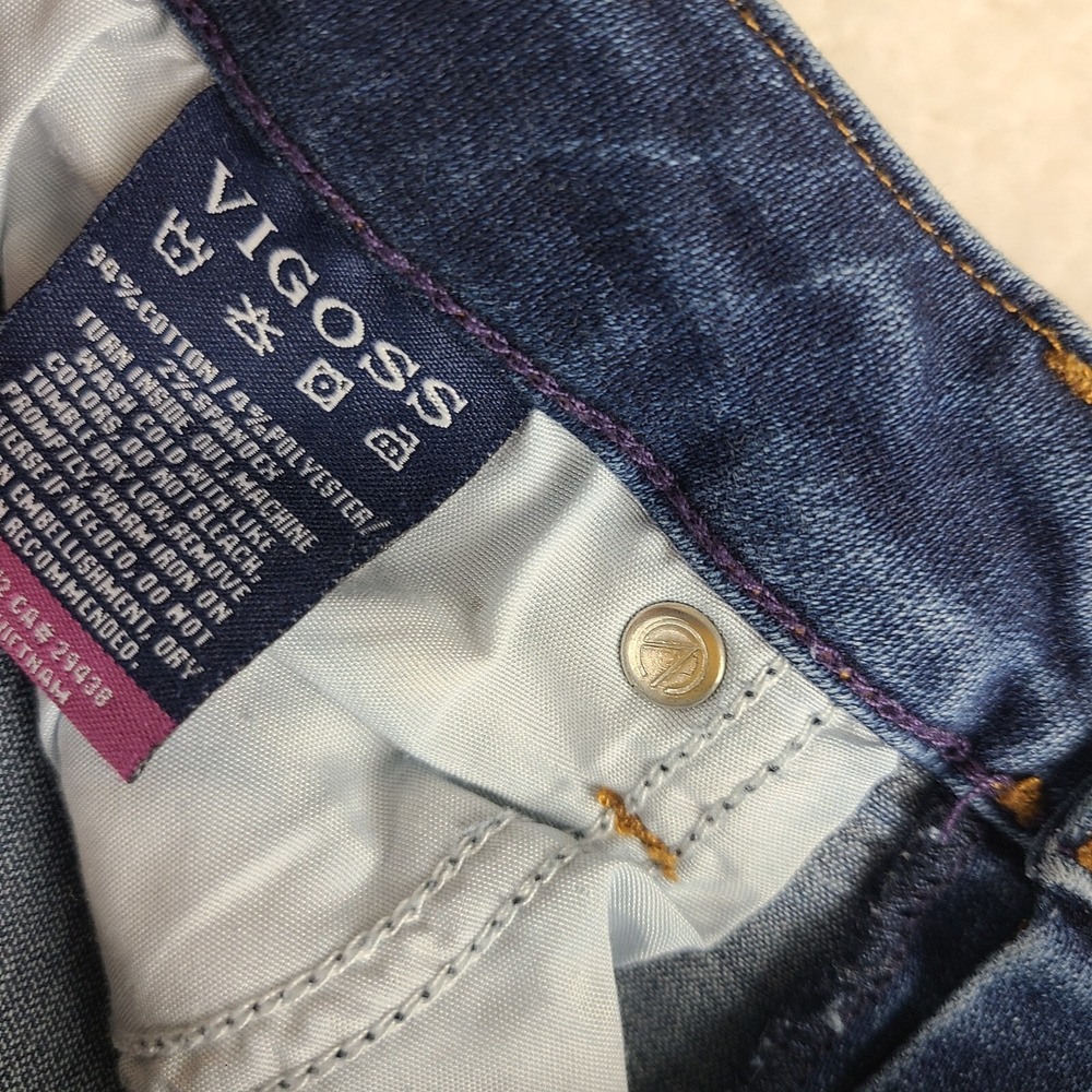 Vigoss Jeans Womens 27x27 Blue Jagger Skinny Fray Distress Dark‎ Wash Denim - Picture 10 of 14